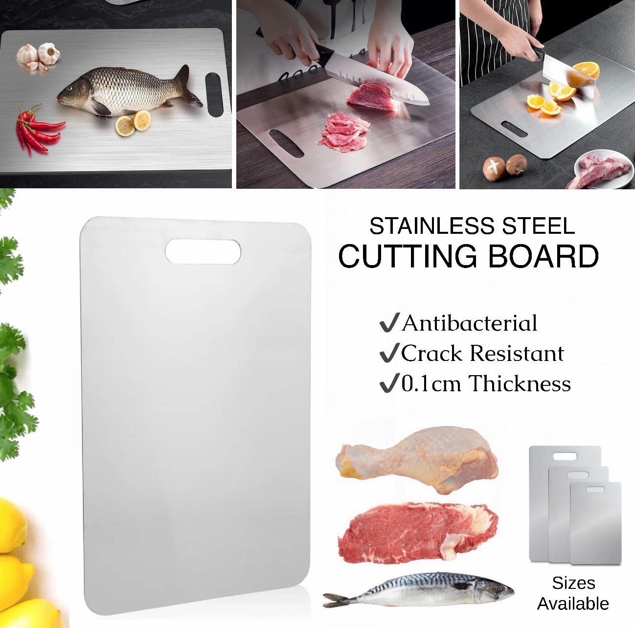 Stainless Steel Cutting Board For Kitchen
