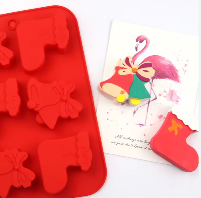 Christmas Bell & Stocking Silicone Cake Mold