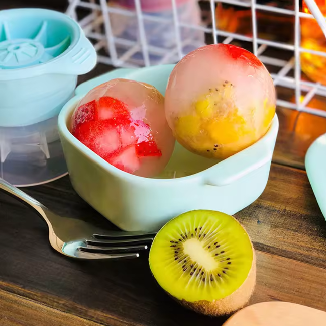 Eco-Friendly Silicone Ice Ball Mold with Lid