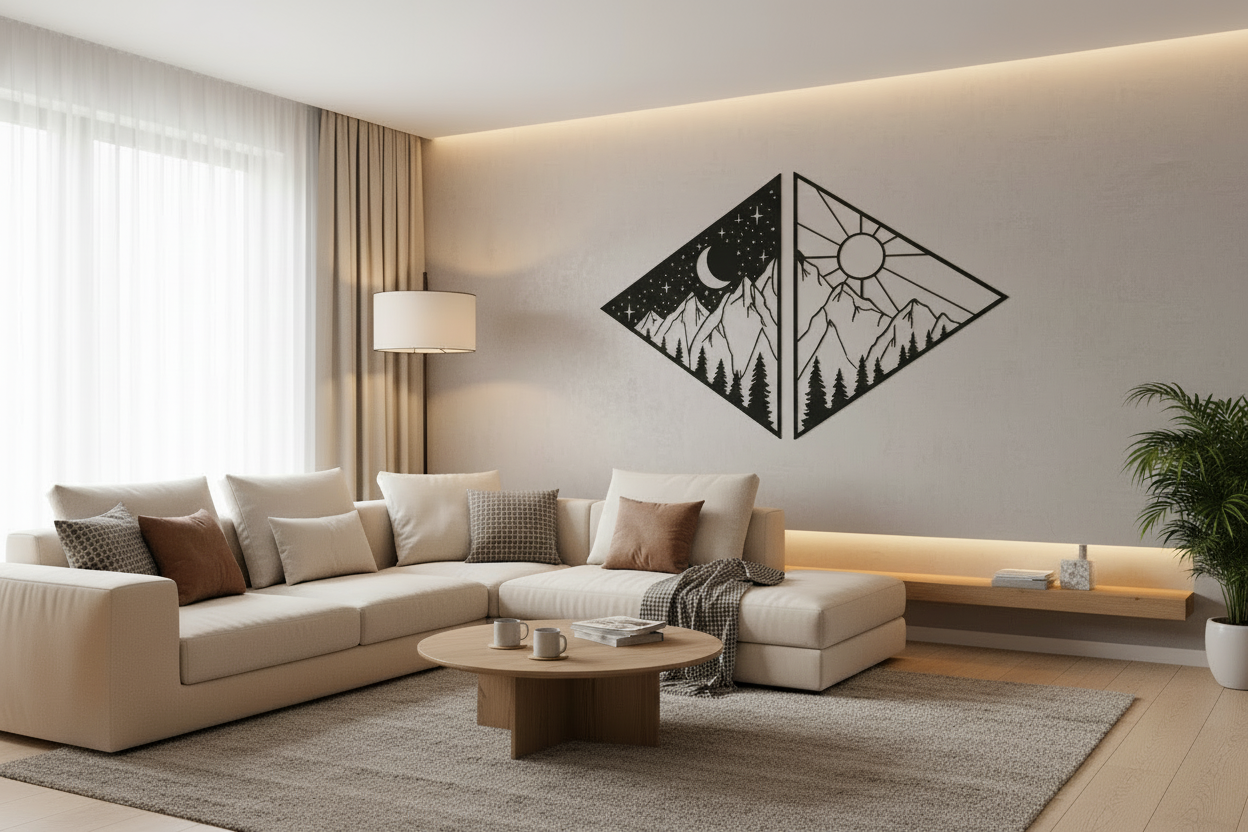 آفاق متقابلة - تصميم هندسي بالليزر من الصلب يحتفي بالليل والنهار
